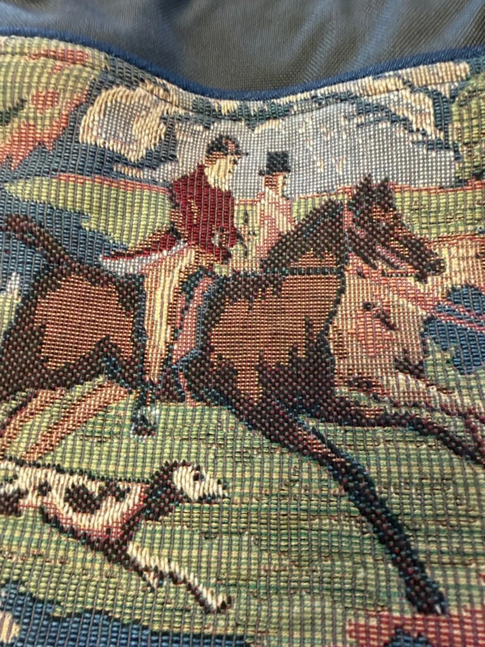 Handmade Lotus Tapestry Equestrian Crossbody Bag in Multi-Color